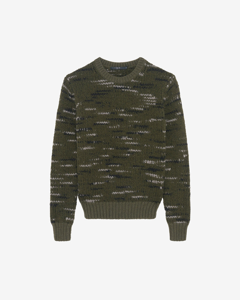 Pull Bicolore En Laine Bapo - Khaki/Black