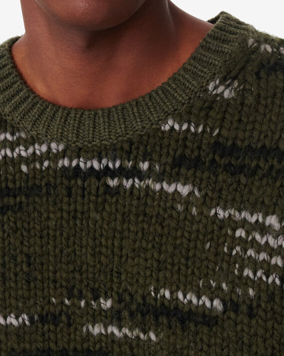 Pull Bicolore En Laine Bapo - Khaki/Black