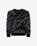 Pull Col Rond À Motif Pules - Print Animal Grey
