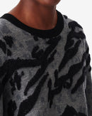 Pull Col Rond À Motif Pules - Print Animal Grey
