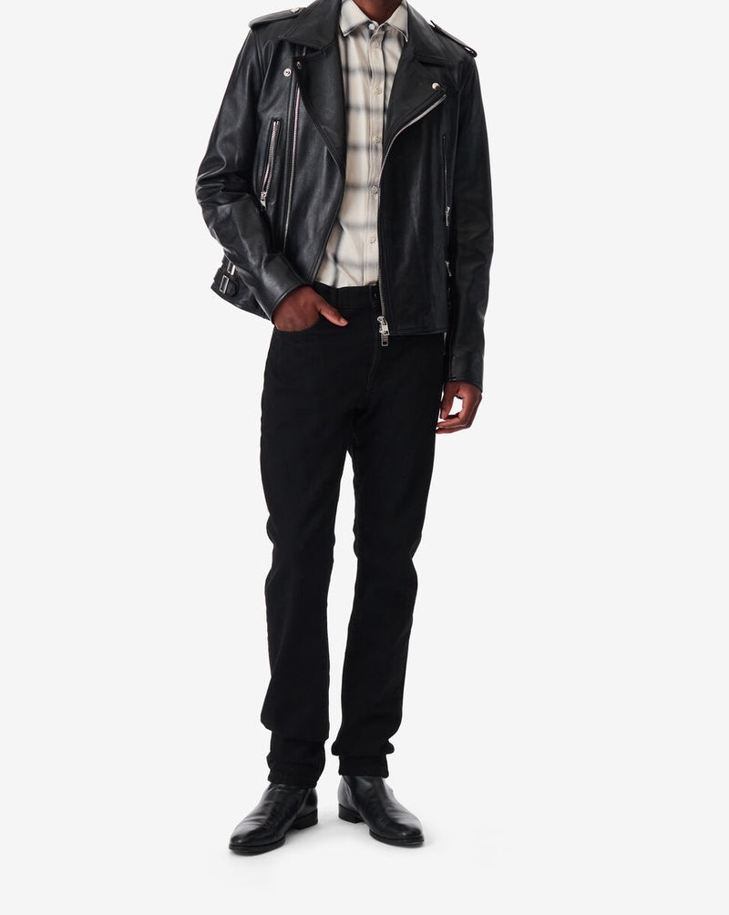 Veste Biker En Cuir Erik - Black
