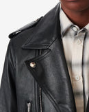 Veste Biker En Cuir Erik - Black