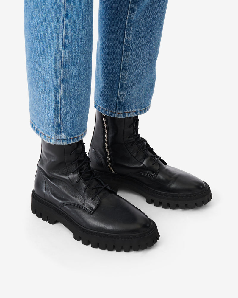 Rangers En Cuir À Lacets Kosmic - Black