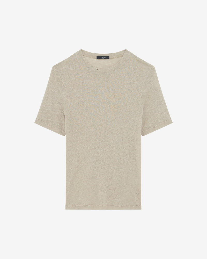 T-Shirt Col Rond En Lin Areso - Taupe
