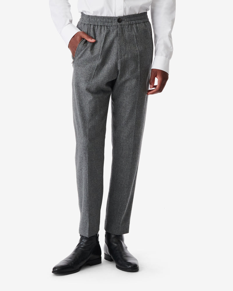 Pantalon En Laine Mélangée Lindojog - Grey