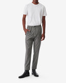 Pantalon En Laine Mélangée Robby - Black/Ecru