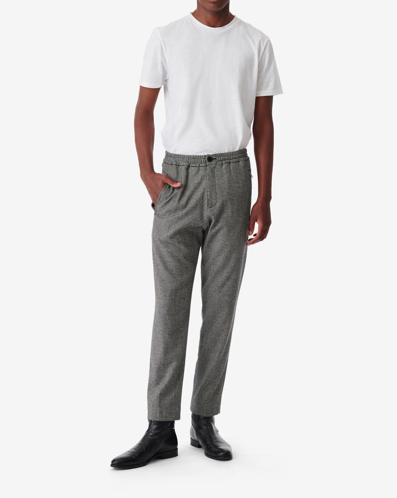 Pantalon En Laine Mélangée Robby - Black/Ecru