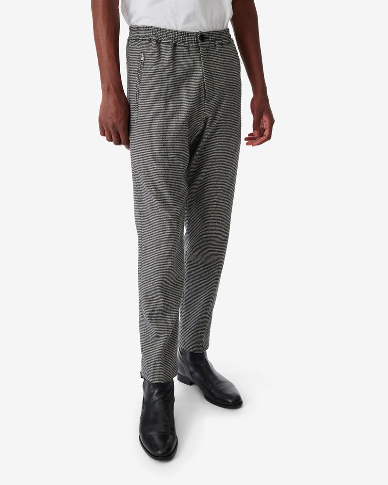 Pantalon En Laine Mélangée Robby - Black/Ecru