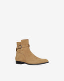 Botas Jodphur De Piel Ante Johd - Beige