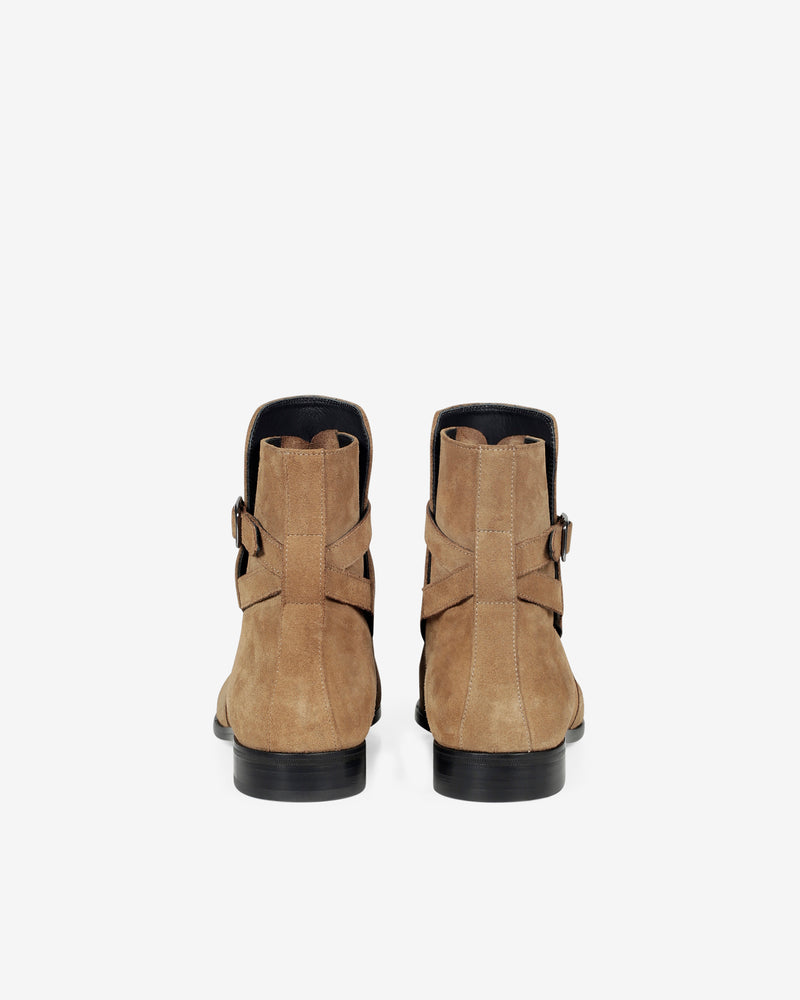 Botas Jodphur De Piel Ante Johd - Beige