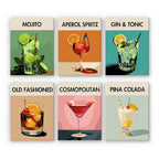 Mini Paint By Numbers 15X20Cm (6 Pieces) - Modern Bar Mixology Art Series 1