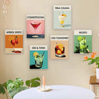 Mini Paint By Numbers 15X20Cm (6 Pieces) - Modern Bar Mixology Art Series 1
