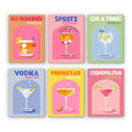 Mini Paint By Numbers 15X20Cm (6 Pieces) - Modern Bar Mixology Art Series 4