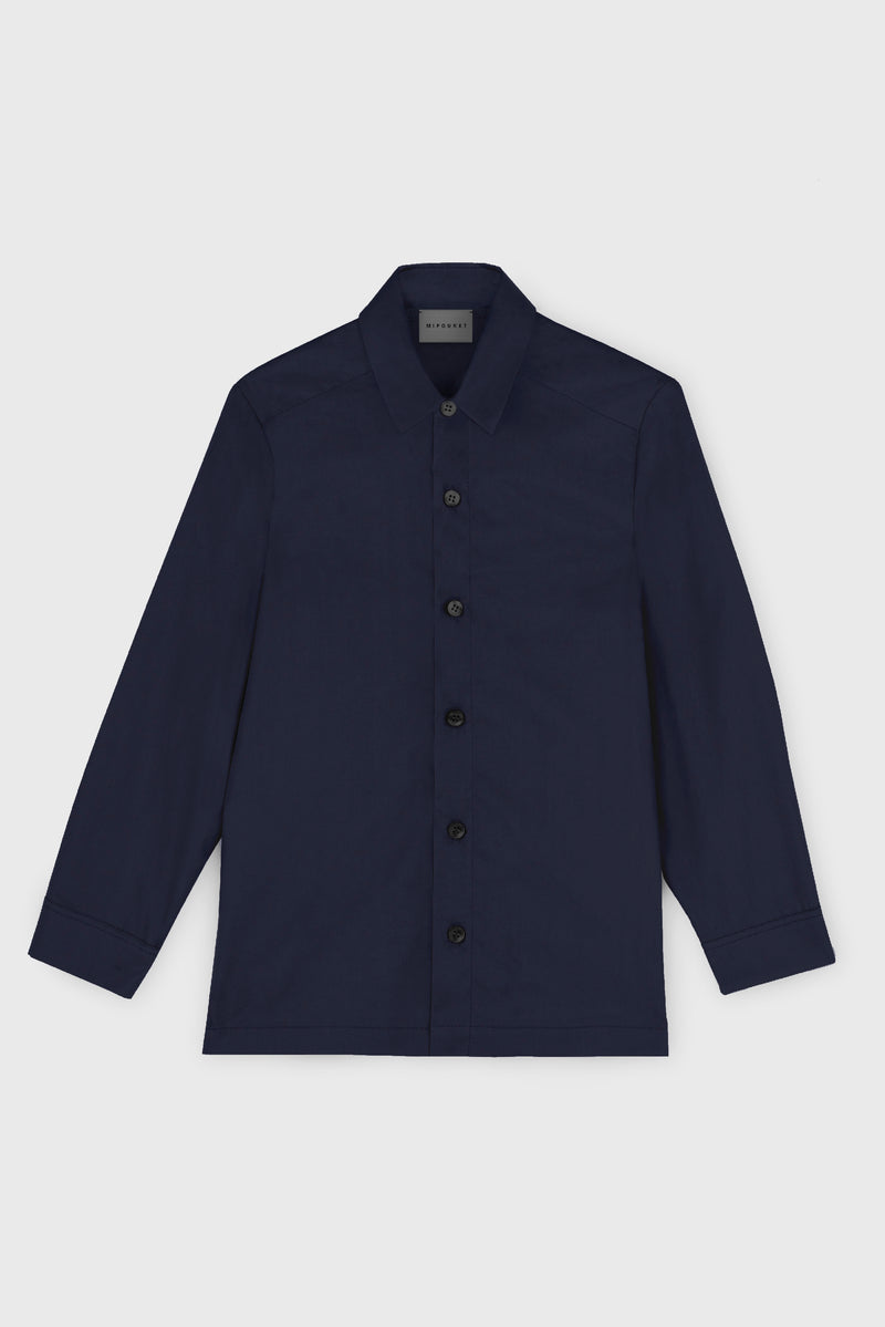 Chemise Intemporelle En Popeline - Bleu Foncé