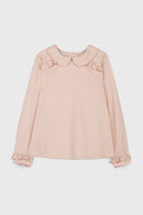 Blouse À Volants En Coton Viyella - Rose