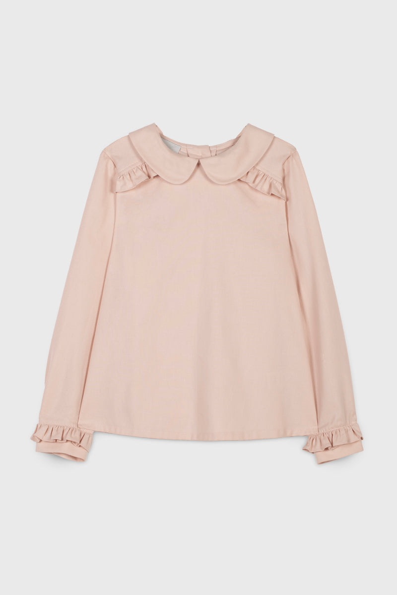 Blouse À Volants En Coton Viyella - Rose