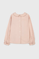 Blouse À Volants En Coton Viyella - Rose