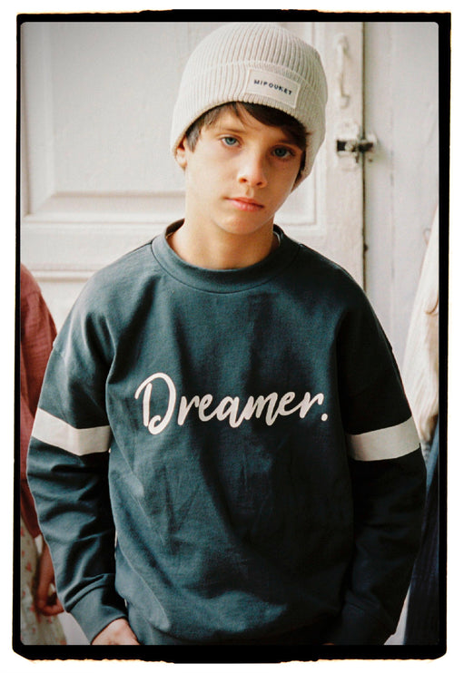 Sweatshirt Dreamer En Coton Bio - Gris Foncé/Pierre