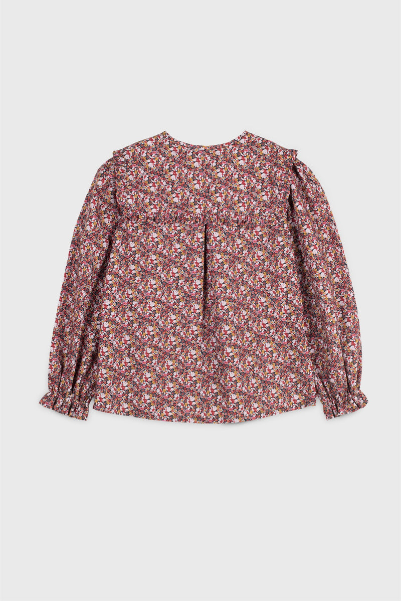 Blouse En Popeline Col Xl - Bourgogne/Imprimé