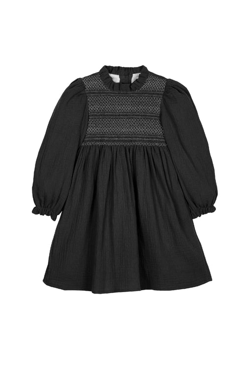 Robe En Mousseline Fumée - Noir