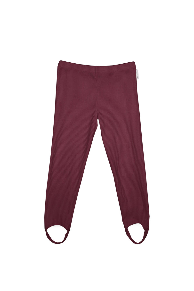 Legging En Jersey Côtelé - Aubergine