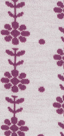 Pull En Laine Tressée À Fleurs - Crème/Mauve Foncé