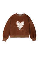 Sweatshirt En Velours De Coton Love - Brun