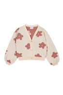 Cardigan Boxy En Laine Flora - Rose