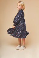 Robe Martine En Mousseline - Bleu