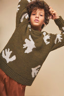 Pull En Maille Oversize Bird - Vert