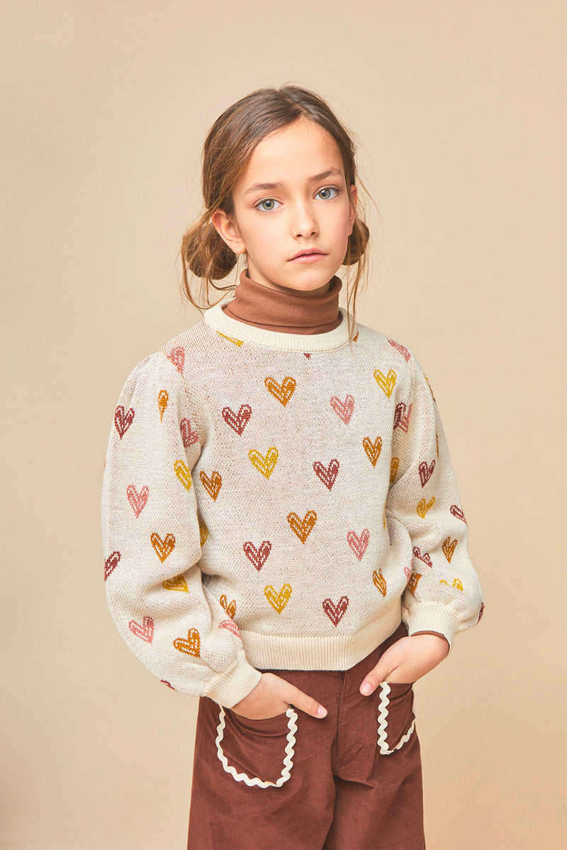 Pull En Tricot De Laine Love - Crème