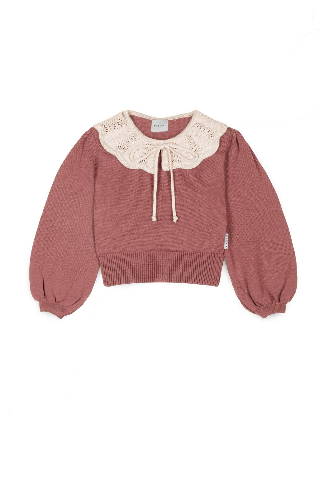 Jersey De Punto Con Cuello Gala - Rosa
