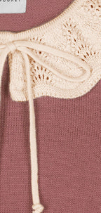 Jersey De Punto Con Cuello Gala - Rosa