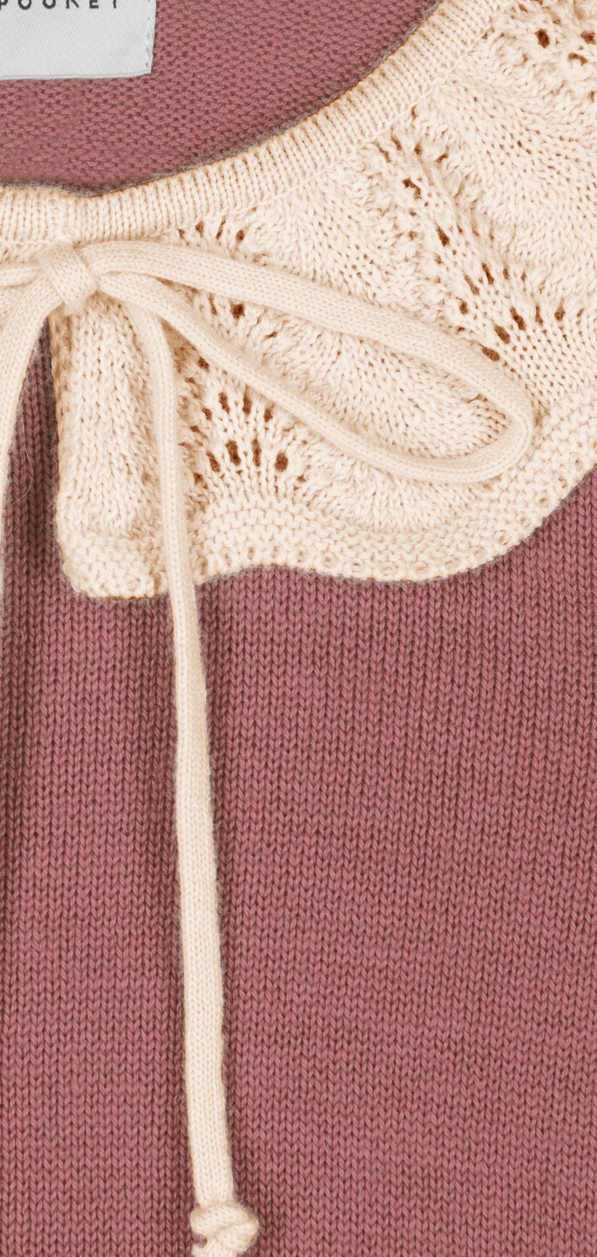 Jersey De Punto Con Cuello Gala - Rosa