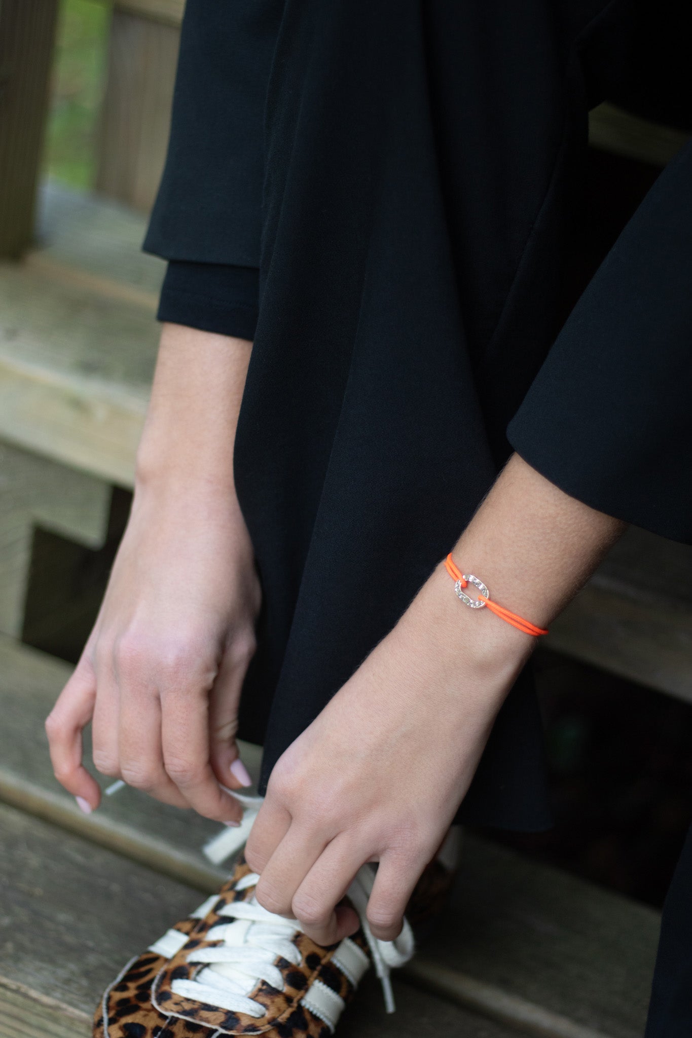 Corniere Bracelet - Beige And White Striped