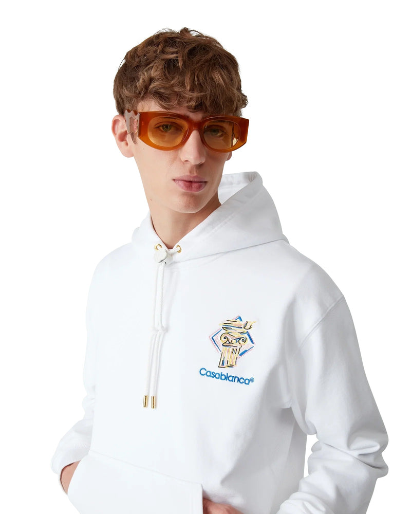 Hoodie Diamond Column - Blanc