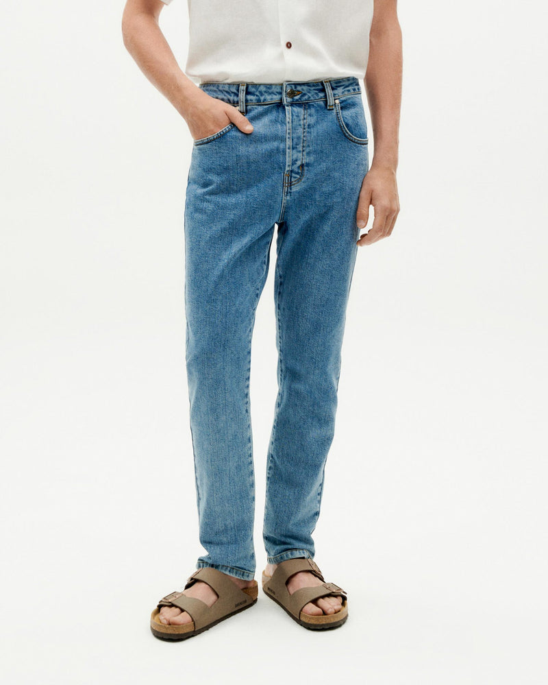 Jean Slim Bleu Clair À 5 Poches