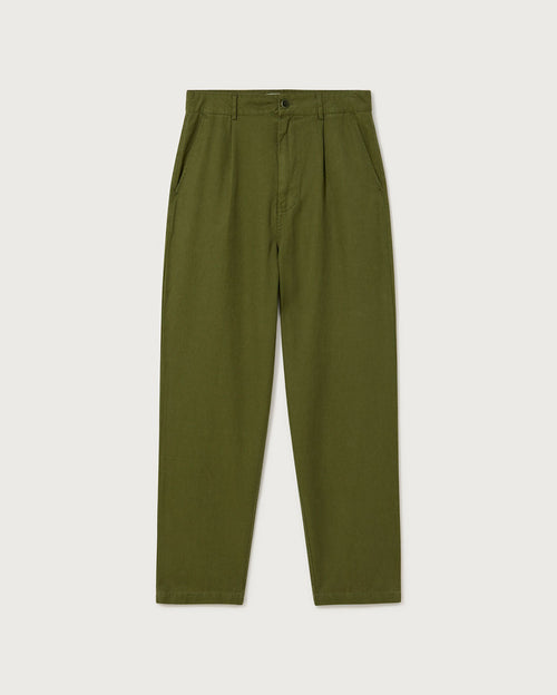 Pantalón verde Hemp Moero sostenible  - silueta 2