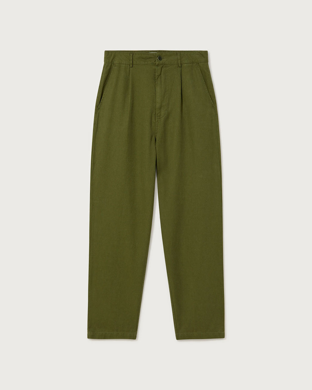 Pantalón Relajado Con Pinzas de Cáñamo Moero - Verde