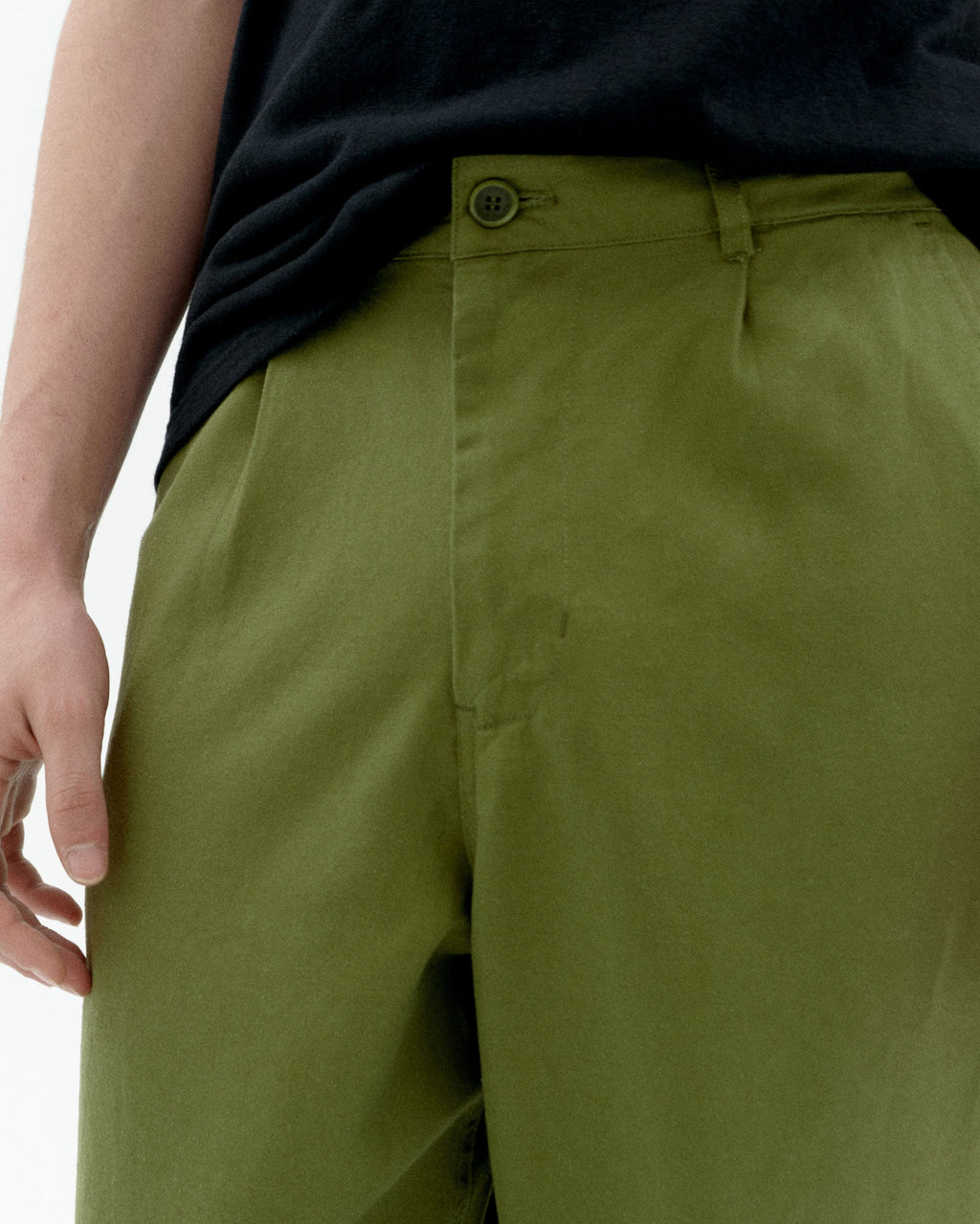 Pantalón Relajado Con Pinzas de Cáñamo Moero - Verde