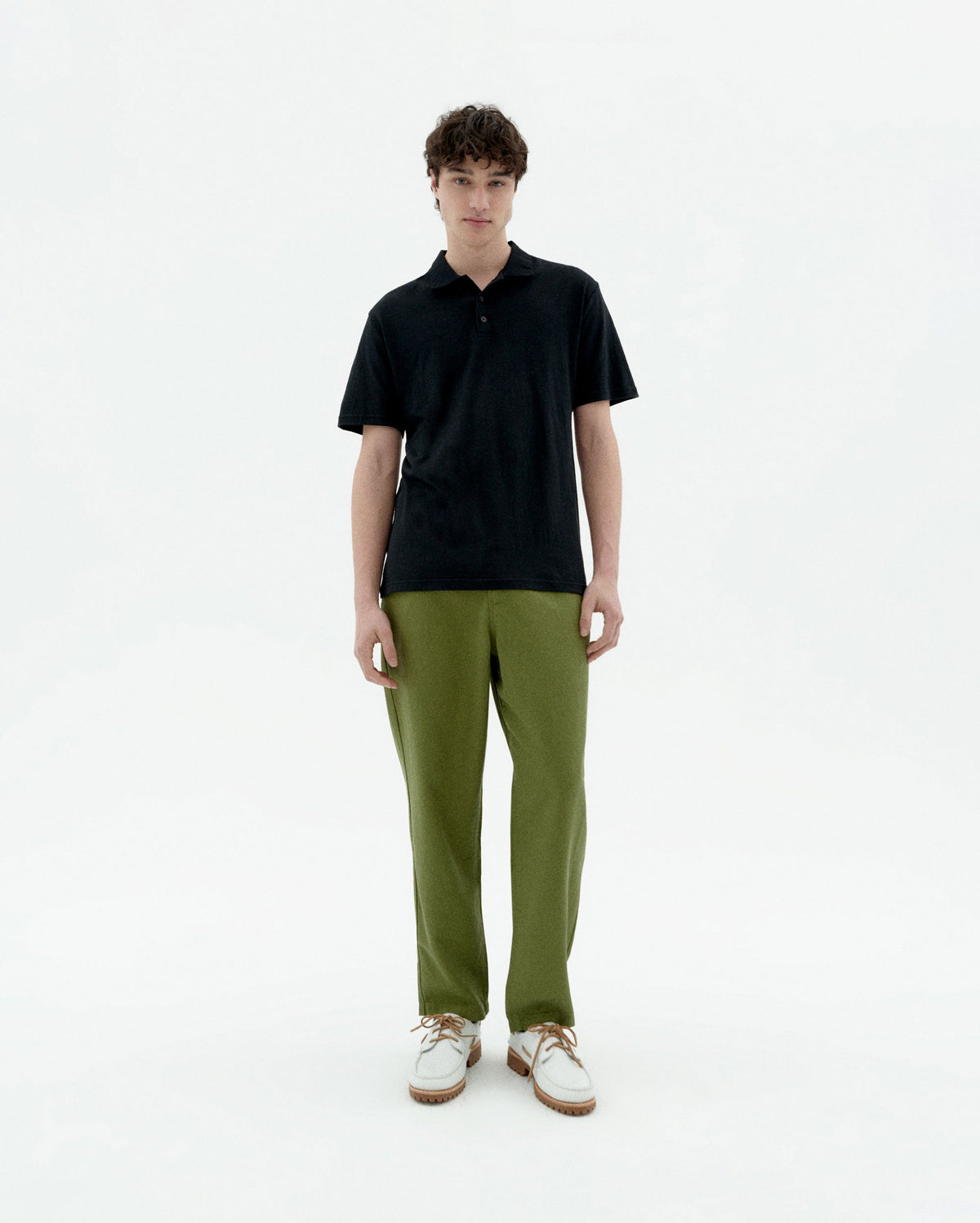 Pantalón Relajado Con Pinzas de Cáñamo Moero - Verde