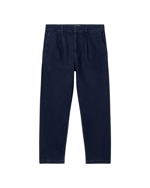 Avslappnade jeans med pressveck Wotan - Marinblå
