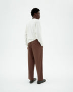 Pantaloni a righe marroni Luc sostenibili-4