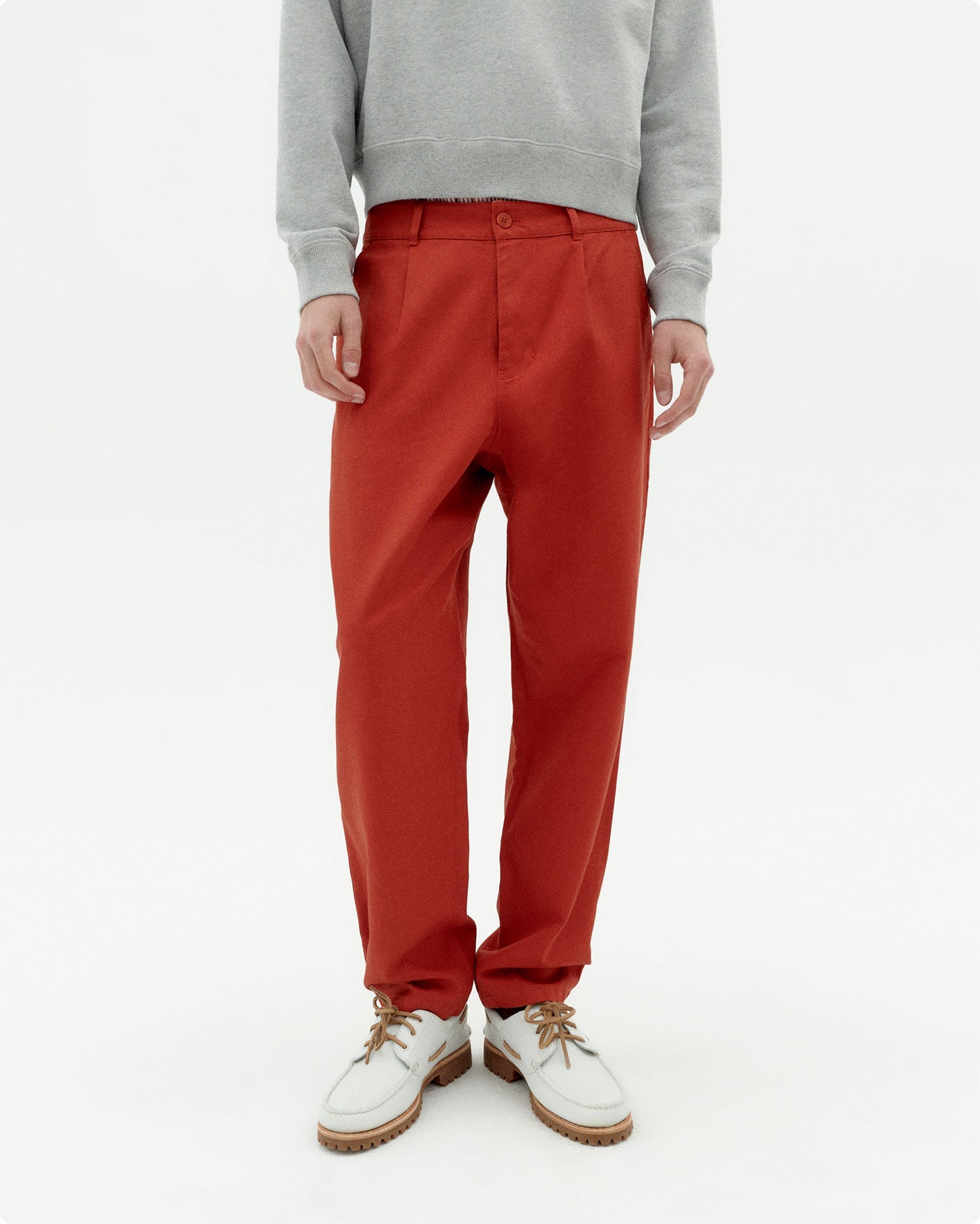 Pantalón rojo hemp Moero sostenible-1