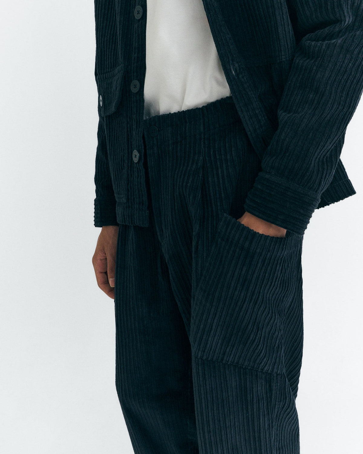 Pantalon Décontracté Cargo En Velours Côtelé Max - Bleu
