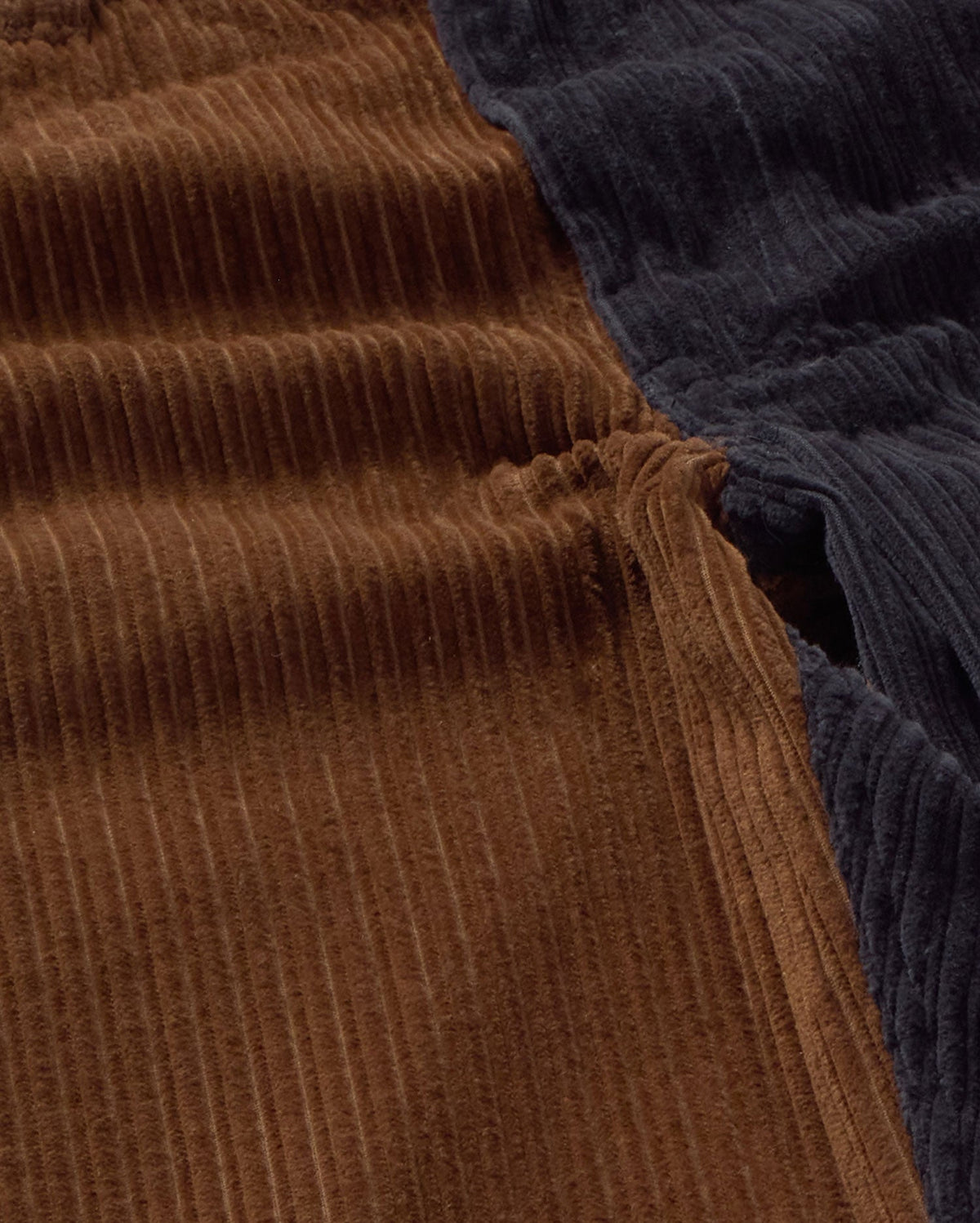 Pantalon Droit En Velours Côtelé David - Bleu Marine Et Marron
