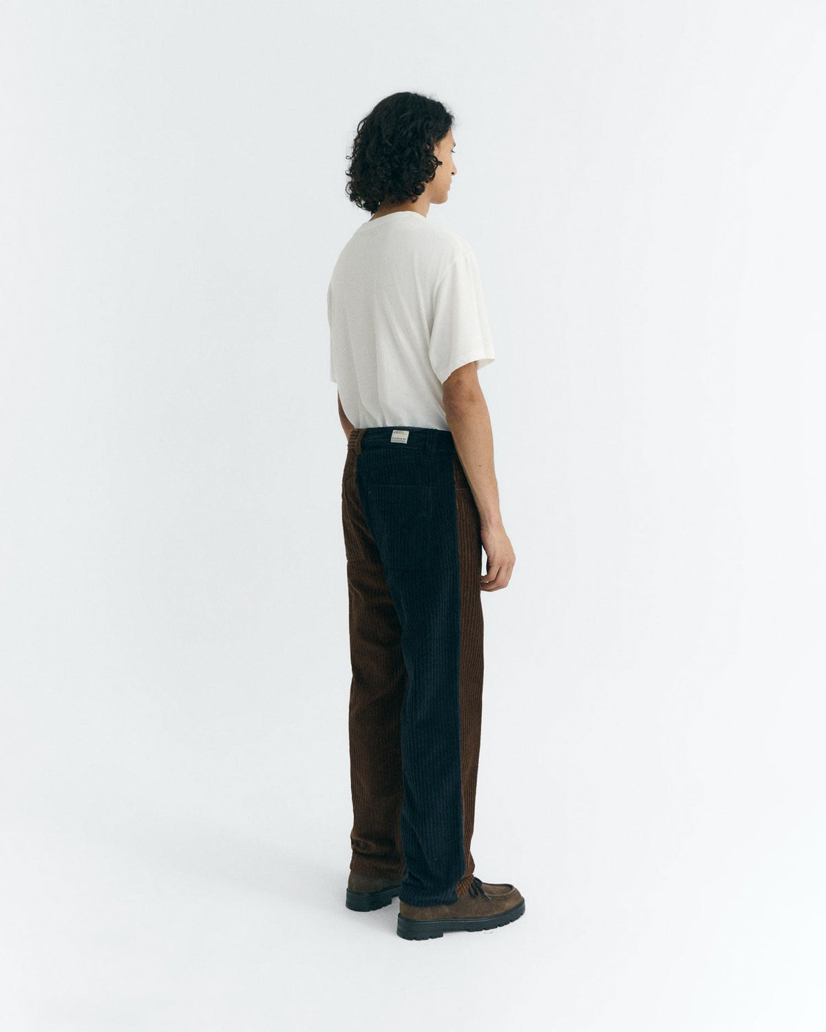 Pantalon Droit En Velours Côtelé David - Bleu Marine Et Marron