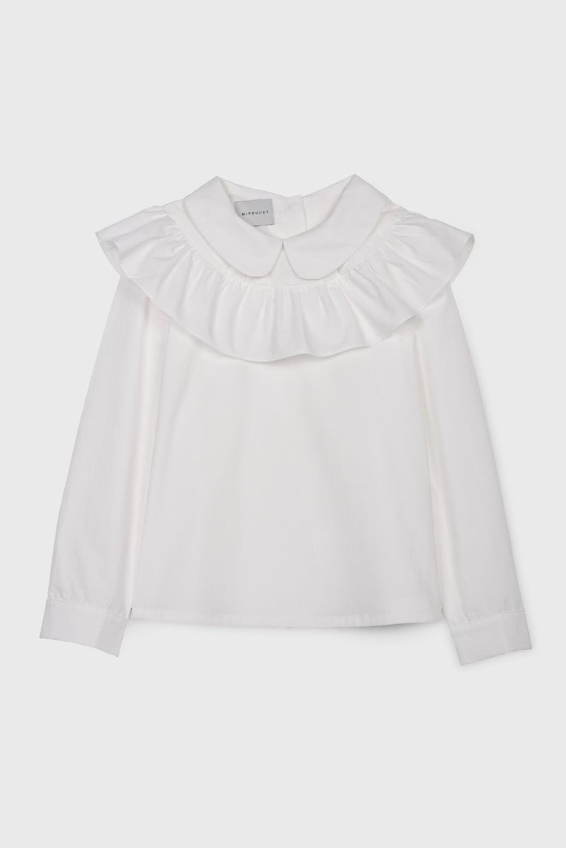 Blouse À Col À Volants - Crème