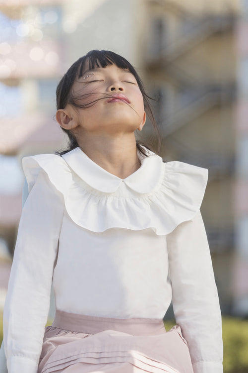 Blouse À Col À Volants - Crème