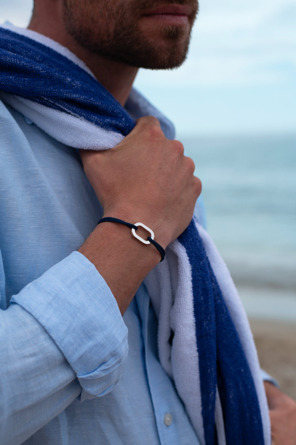 Bracelet Quai - Bleu Marine & Blanc
